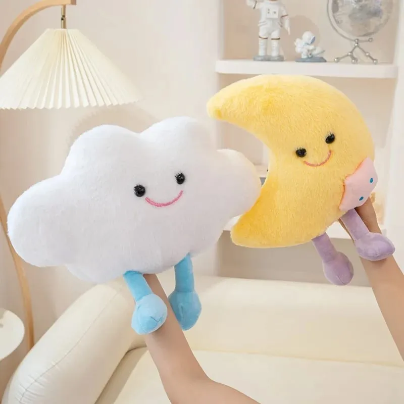 Lovely Smile Moon and Cloud Plush Pillow Comfortable Sofa Cushion Stuffed Soft Doll Home Car Decor Gift — image 6