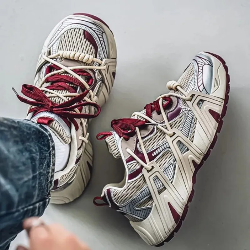 Sneakers for Men Chic Breathable Anti Slip Mesh Sneakers Men Light Comfort Outdoor Casual Thick-soled Sneakers Zapatillas Hombre