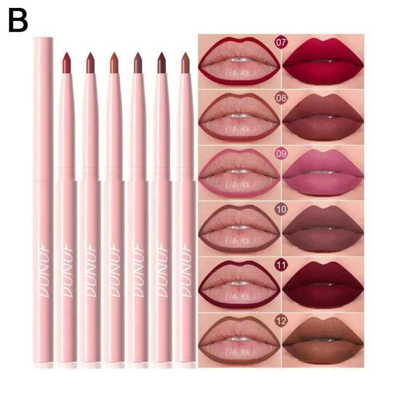 12 Colors Matte Lip Liner Pencil Set Creamy Velvet Lipstick Long Lasting Waterproof Smooth High Pigmented Lip Makeup for Women — image 8