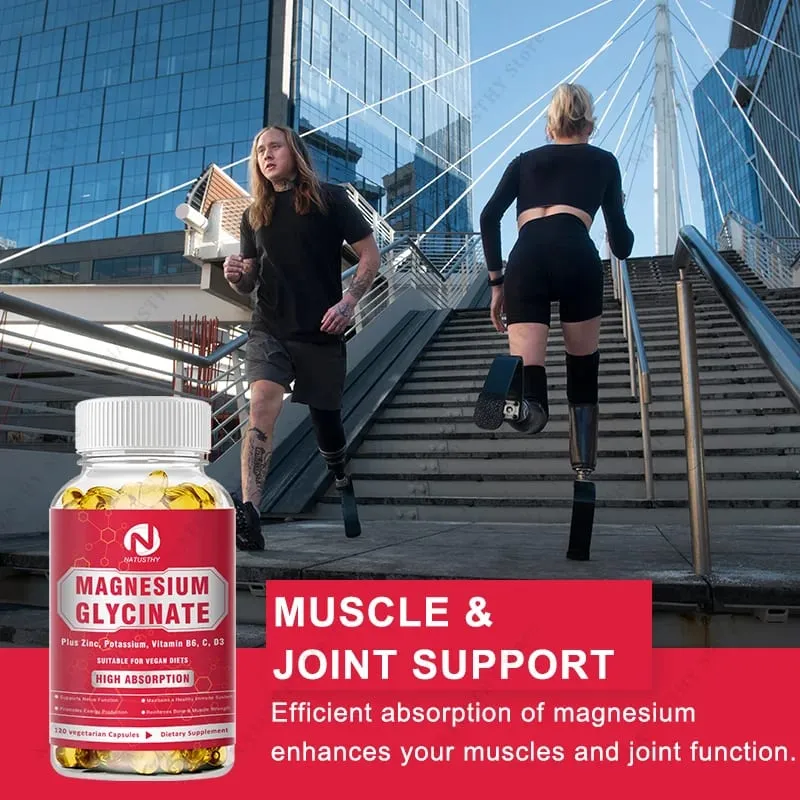 Magnesium Glycinate 500mg Potassium with Zinc For muscles - Nerves - Bones - Heart Health - Leg Cramps - Immune System