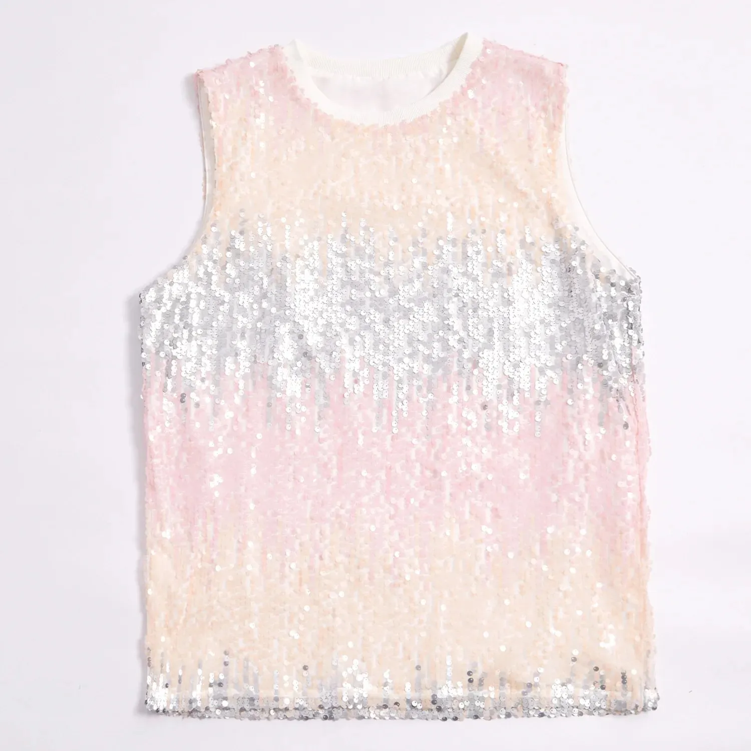 2025 Fashion Pullover Sleeveless Multi-color Sequined T-shirt/vest for Women Urban Street Style Multicolored Women's Tank Top — image 17