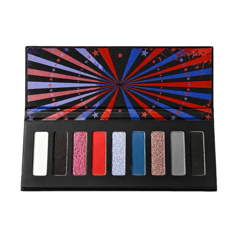 Shimmer Glitter Metallic 9 Colors Halloween Eyeshadow Palette High Pigment Gothic Smoky Eye Shadow Fine Flash Lasting Makeup