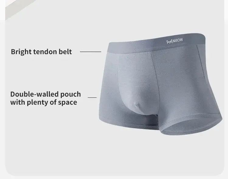 MiiOW 3Pcs Softness Modal Men Underwear Boxers Breathable Men's Panties Mens Underpants Cotton Antibacterial Man Boxers Briefs — image 10
