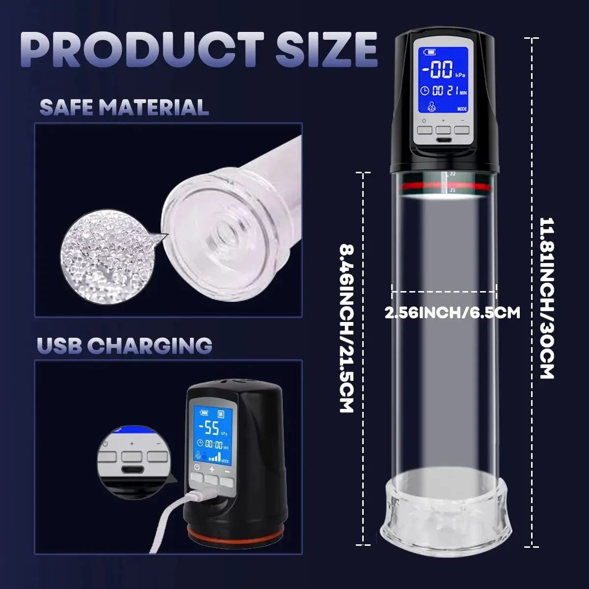 Automatic 4 Suction Modes Vacuum Penis Pump Vacuum Sex Toys for Male Masturbation Penis Extender Vacuum Pump Enlargement