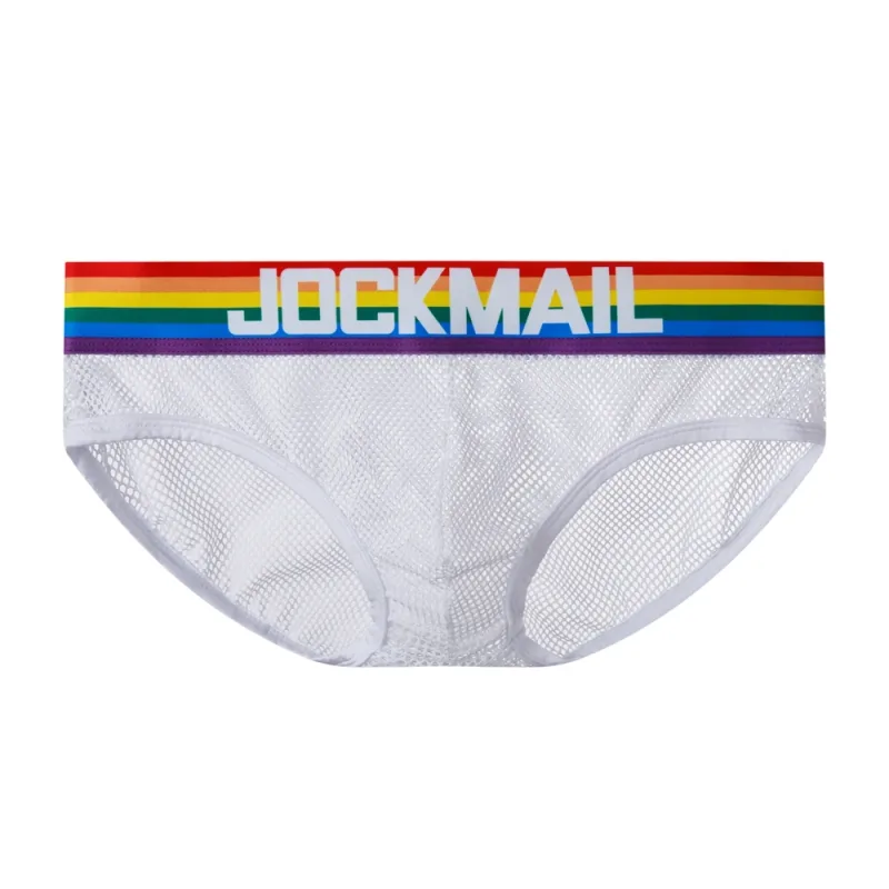 Jockmail กางเกงในชายเซ็กซี่ชุดชั้นในชายผ้าฝ้าย Low Rise Underpant เส้นด้ายสุทธิลูกไม้, Breathable ฤดูร้อนกางเกงขาสั้น calzoncillos hombre slip — image 41