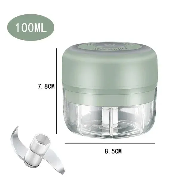 250/100ML Garlic Mincer USB Charging Powerful Mini Electric Garlic Chopper Portable Garlic Crusher Kitchen Food Chopper Unisex