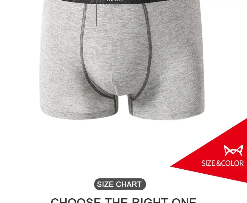 MiiOW 3pcs 40S Modal Men Boxers Underwear Breathable Mesh Men's Panties Boxershorts 3A Graphene Antibacterial Man Underpants — image 11