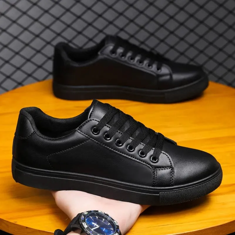 White Black Men Shoes Comfortable Casual Skateboard Shoes Men Solid Leisure Sneakers Lightweight Walking Shoes