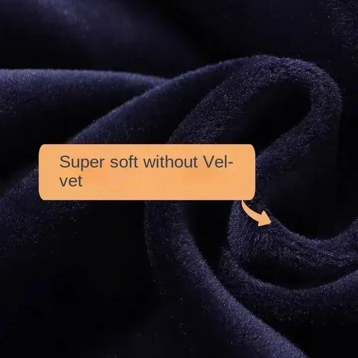 600G Cotton Plush Thickened Sweatshirt Thin Plush Heavyweight Solid Round Neck Sweater Autumn Winter Warm Sweater — image 2
