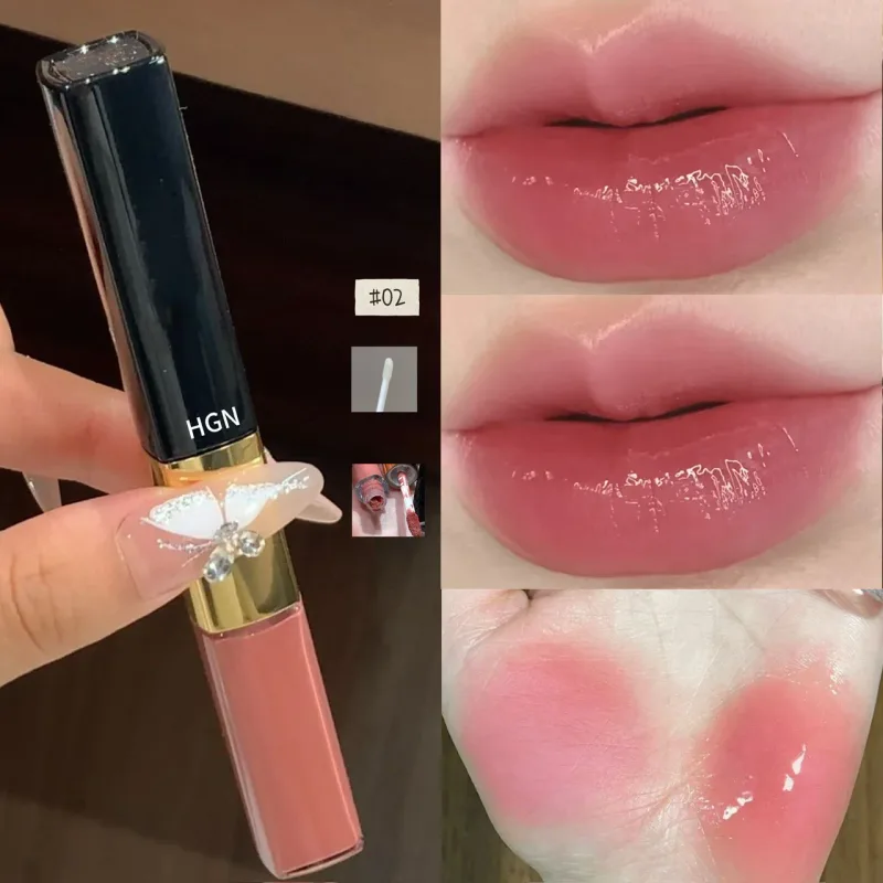 Hgn Dual Ended Matte and Gloss Lip Gloss Soft Matte Dewy Glossy Long Lasting Color Brighten Skin Tone Multi Makeup Styles — image 9