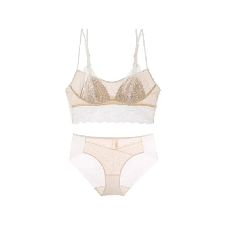 SuyaDream Woman Lace Bra Set Real silk Linings Thin Mold Cup Wire Free Meshes Sheer Underwears 2025 cozy Intimates — image 9