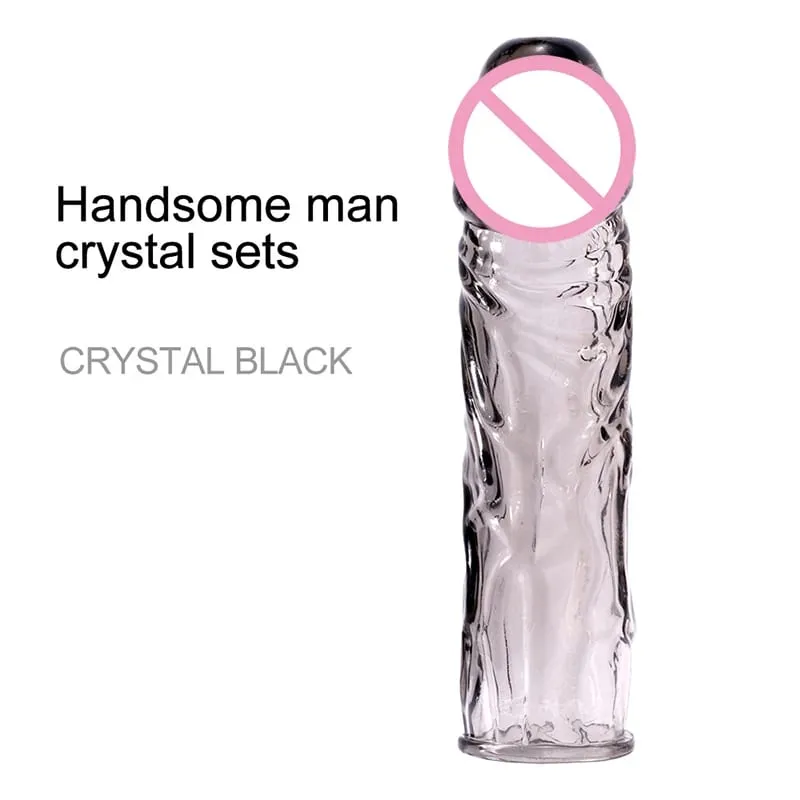 Penis Extender Cock Rings Delay Ejaculation Reusable Penis Condoms Dick Sleeve Silicone Glans Vagina Massager Sex Toys For Men — image 8
