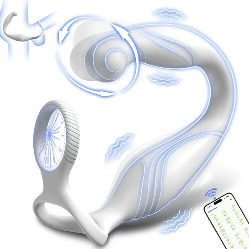 Penis Ring Cock Rings App Control Vibrator para sa Mga Lalaki Prostate Massager Dual Anal Vibrating Butt Plug Anal Sex Toy para sa mga Lalaki — image 9
