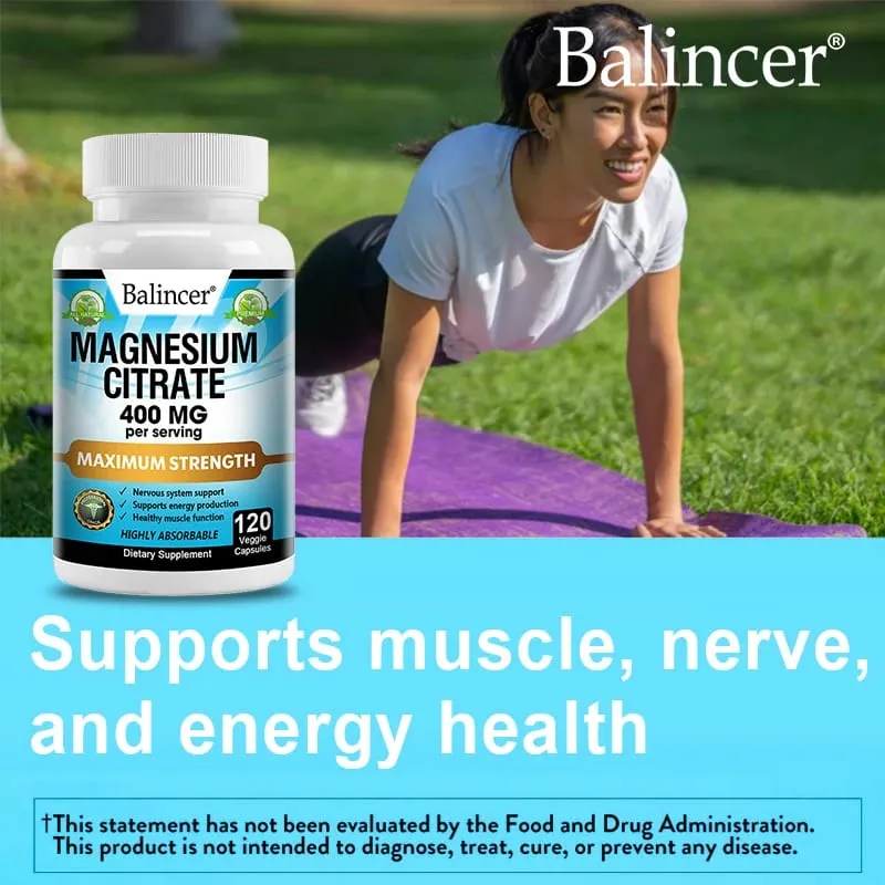 Balincer Magnesium Citrate Supplement Supports Muscle Nervous System Bone Heart Health and Provides Energy — image 3
