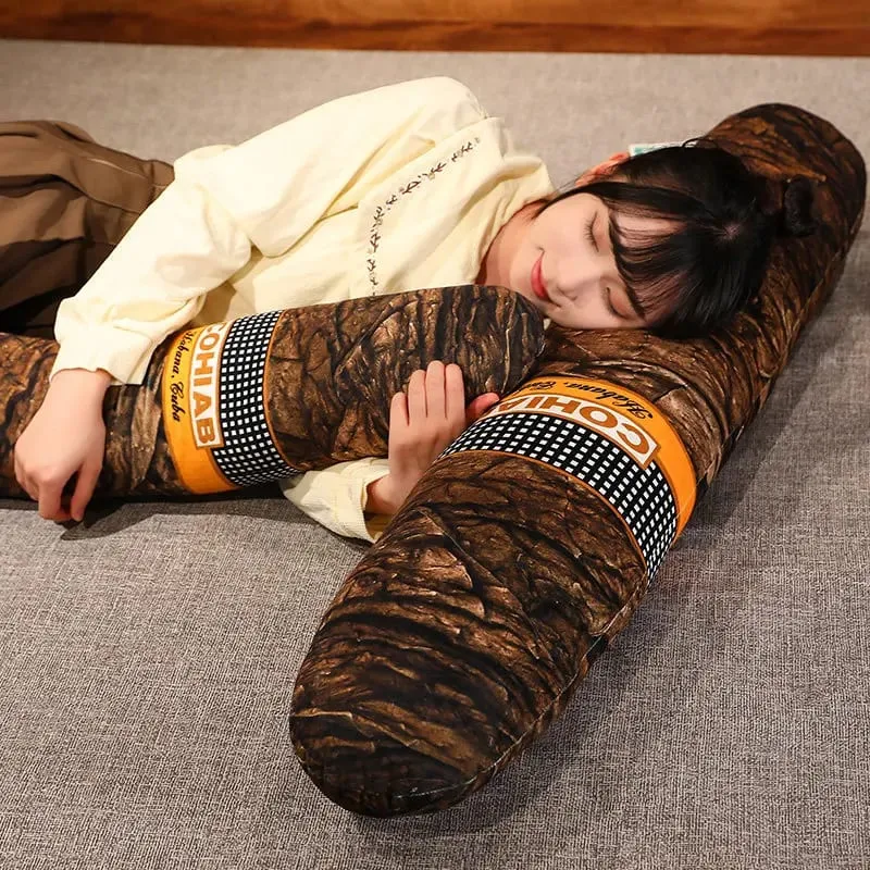 35~110cm Brown Long Cigar Cigarette Plush Pillow Stuffed Sleeping Leg Support Companion Men Birthday Gift — image 6