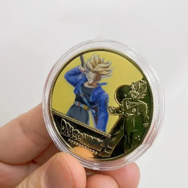 Dragon Ball Gold Plated Gold Coin Son Goku Vegeta Commemorative Coins Children Classic Anime Peripherals Collection Toy Souvenir