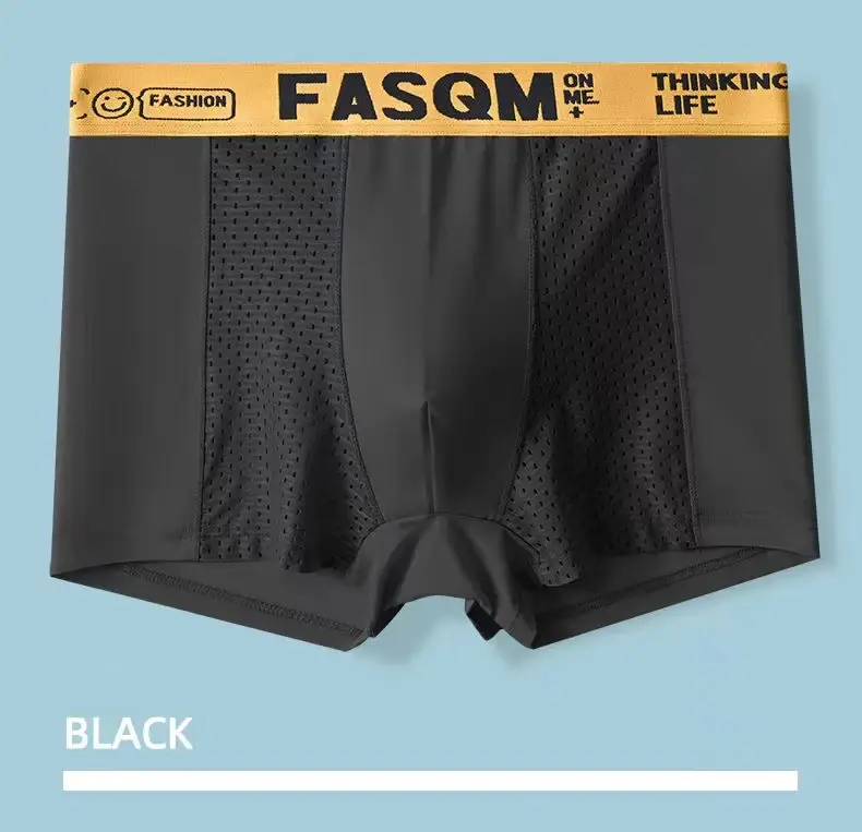 1pcs Mesh Ice Silk Boxer Shorts Men's Underwear FASQM Underpants Breathable Sexy Slim Panties Bamboo Lingerie Plus Size L-6XL — image 17