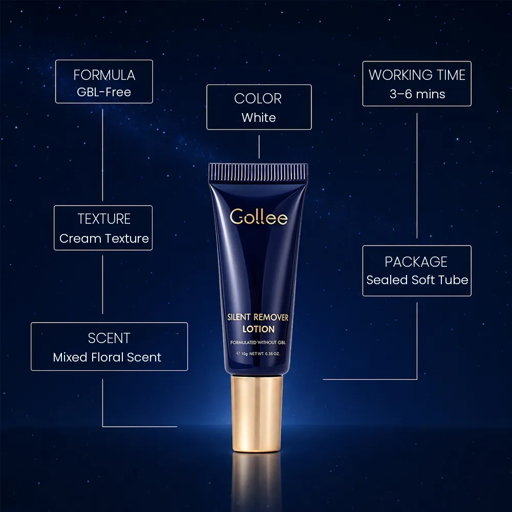 Gollee Eyelash Glue Gentle Fragrance of Flowers 3-6 Minute Unloading Adhesive Professional Remover for Lash Tools Free From GBL