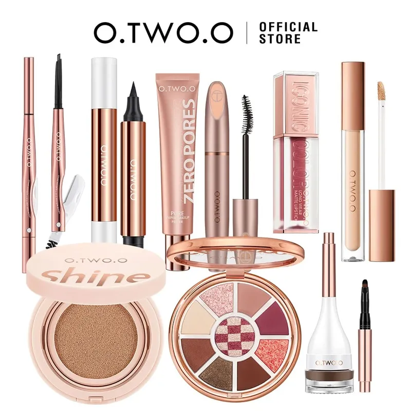 O.TWO.O 풀 메이크업 세트 10pcs 화장품 키트 마스카라 아이 라이너 파운데이션 BB 크림 에어 쿠션 컨실러 립스틱 메이크업 여성용 — image 2