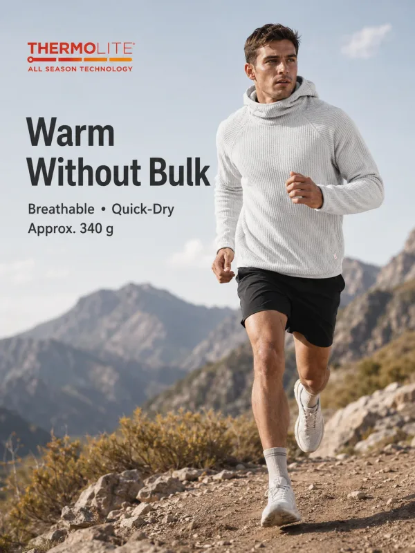 Thermolite® All Season Thermal Hoodie ทุกเพศ น้ำหนักเบา แห้งเร็ว เสื้อสเวตเตอร์สวมหัว ระบายอากาศ ฤดูหนาว Mid Layer Activewear
