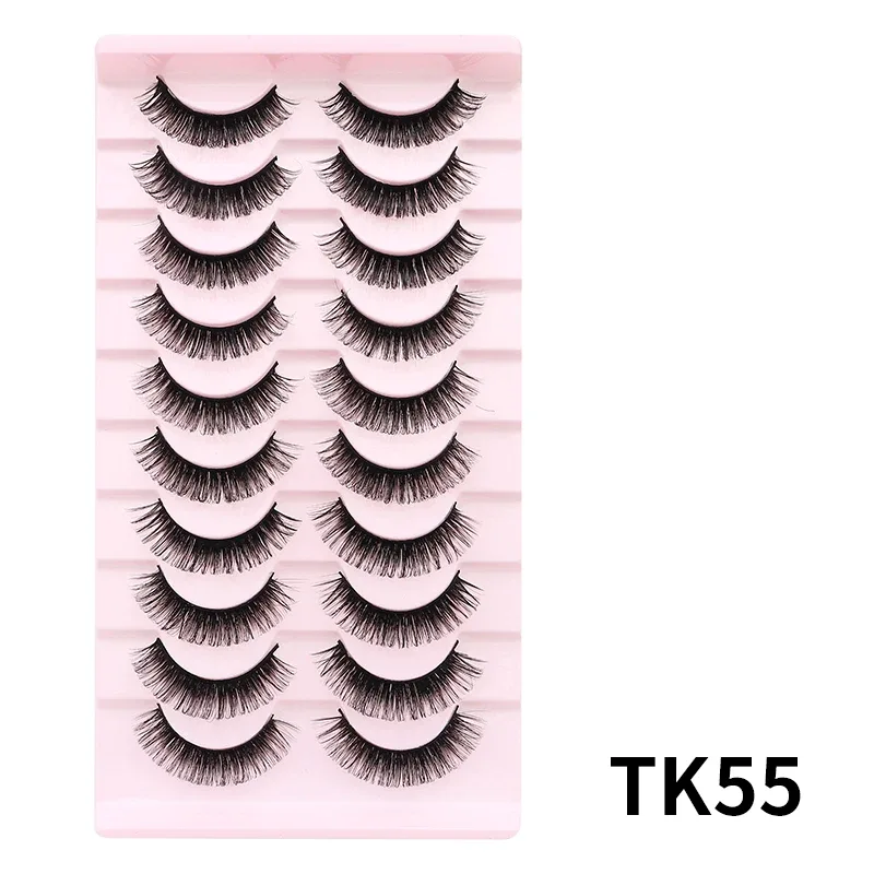 10 Pairs Russian DD Curl Bulk Fluffy Strip Lashes Natural Soft False Eyelashes Reusable Handmade Eye Lashes for Daily&Party — image 37