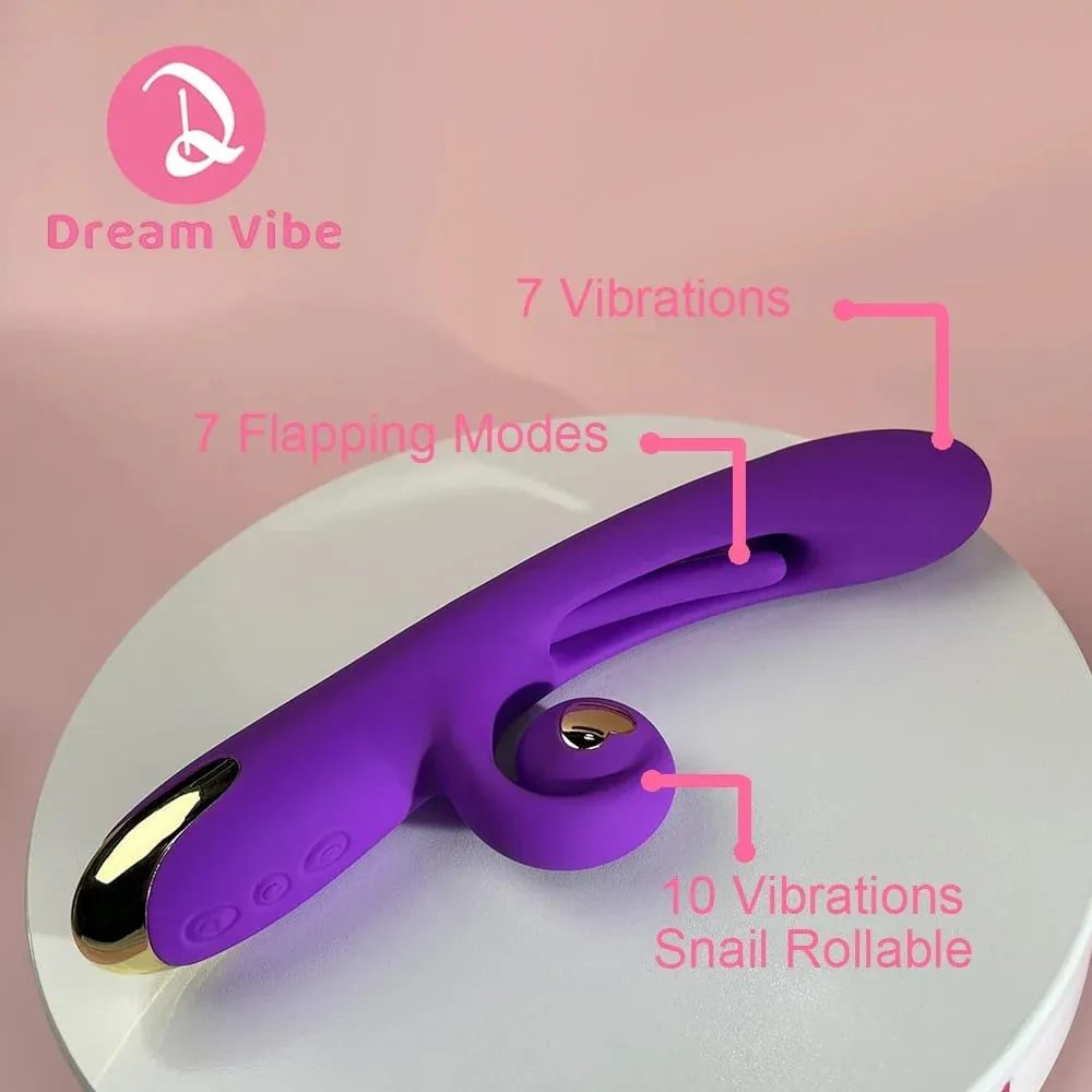 Vibrátor šneků 3 v 1 Máchání poklepávacím jazýčkem Flexibilní průnik hlemýžďů G Spot & Clitorial Sexy hračka pro ženy Potěšení 18+