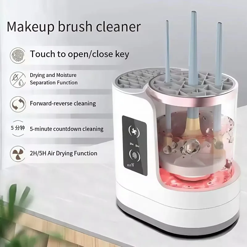 Electric 3 IN 1 Makeup Brush Cleaneing Machine Makeup Brush Dryer Portable Automatic USB Cosmetic Brushes Cleaner Tool