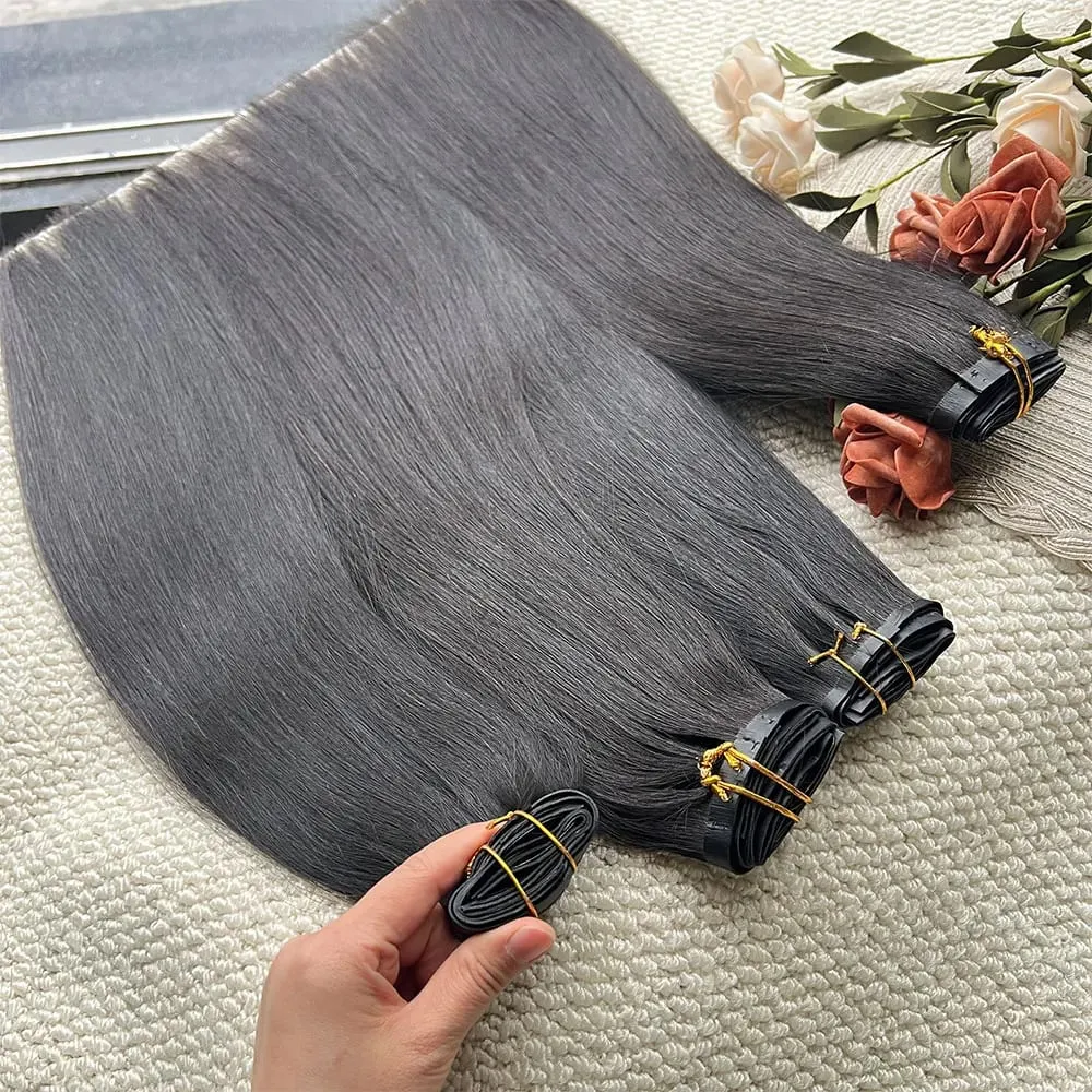 Raw Virgin Clip In Hair Extensions Human Hair Vietnamese Straight Clip In Natural Black Clip Ins Unprocessed Hair 100g 7Pcs/Set — image 5