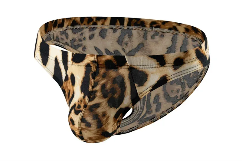 Sexy Men's Briefs Underwear Leopard Pattern Low Waist Soft Slip Briefs Lingerie Underpants Pouch Tangas Sexis De Hombre — image 22