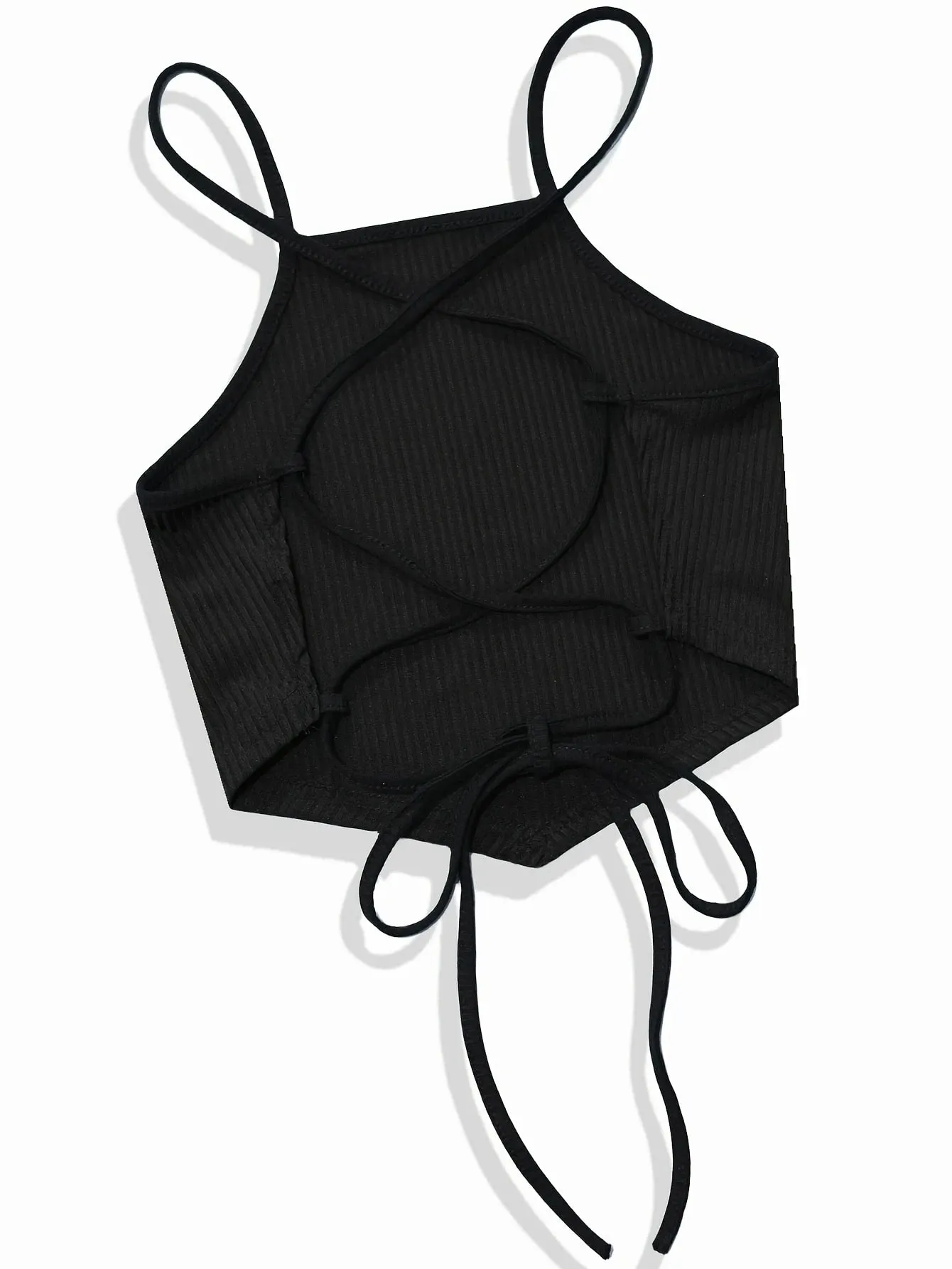 Elegant Cotton Knit Slingback Top with Crisscross Back Tie - Chic Comfy t& Season Versatile