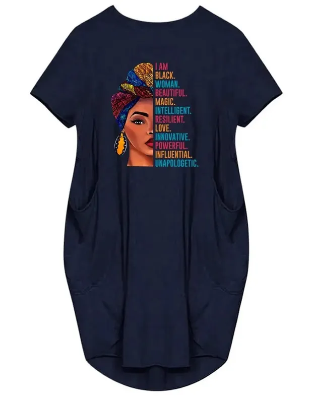 Plus Size Women Short Sleeve O-Neck Loose Casual Dresses — image 14