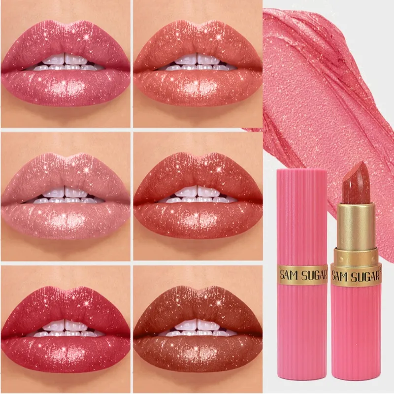 Metallic Velvet Lipstick Diamond Sparkle Pearlescent Fine Shimmer Waterproof Non Stick Cup Lip Makeup — image 1