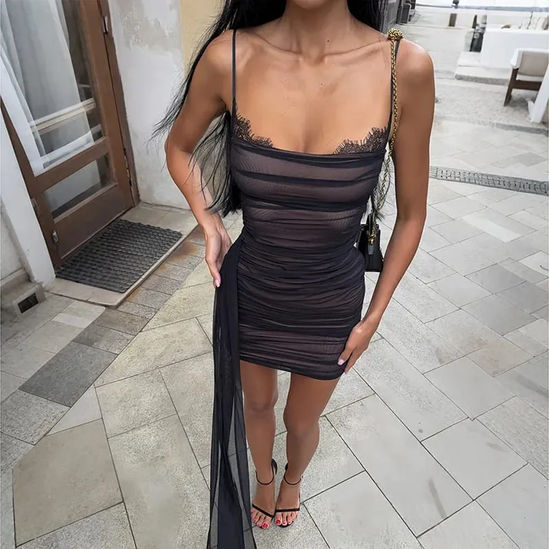 Robe Sexy pour femmes, col en v, sans manches, cintrée à la taille, couleur unie, élégante, plissée, coupe cintrée, nouvelle mode, tenue de soirée, été — image 8