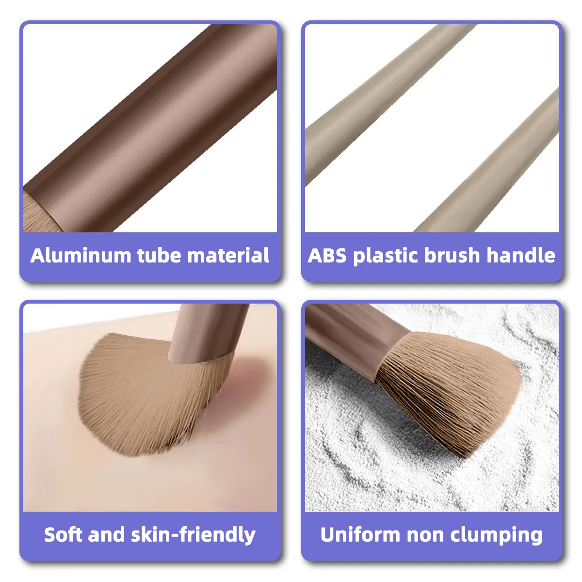 Ensemble de pinceaux de maquillage en Fiber synthétique souple, 13 pièces/ensemble, pinceaux cosmétiques pour le visage, les yeux, fond de teint, Blush, fard à paupières, avec pochette de rangement — image 5