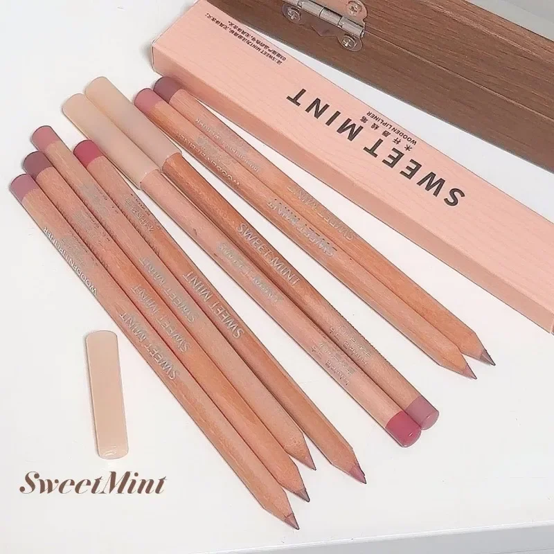 Bean Paste Pink Lip Liner Pen Professional Lip Liner Pencil Velvet Matte Lip Non-stick Cup Nude Lipstick Pen Contour Line Makeup — image 7