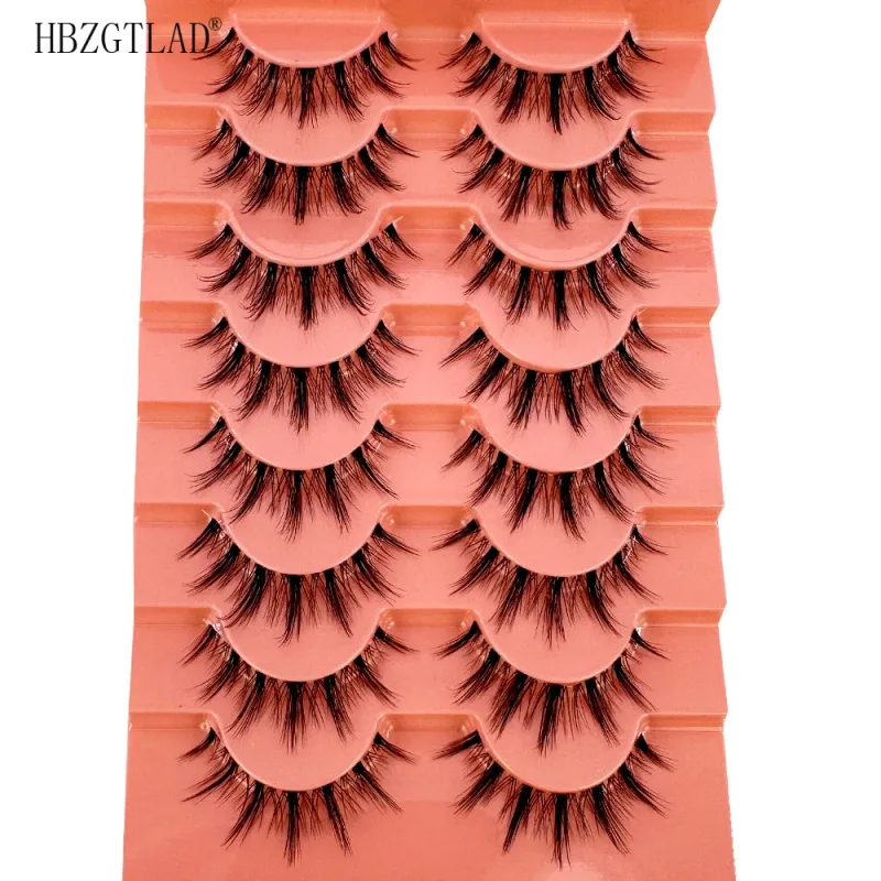 7/8PairsCat Eye Eyelashes manga Lashes 3D Clear Band Lashes naturalHalf Lashes End Eye Elongated Mink Eyelashes Fluffy Eyelashes
