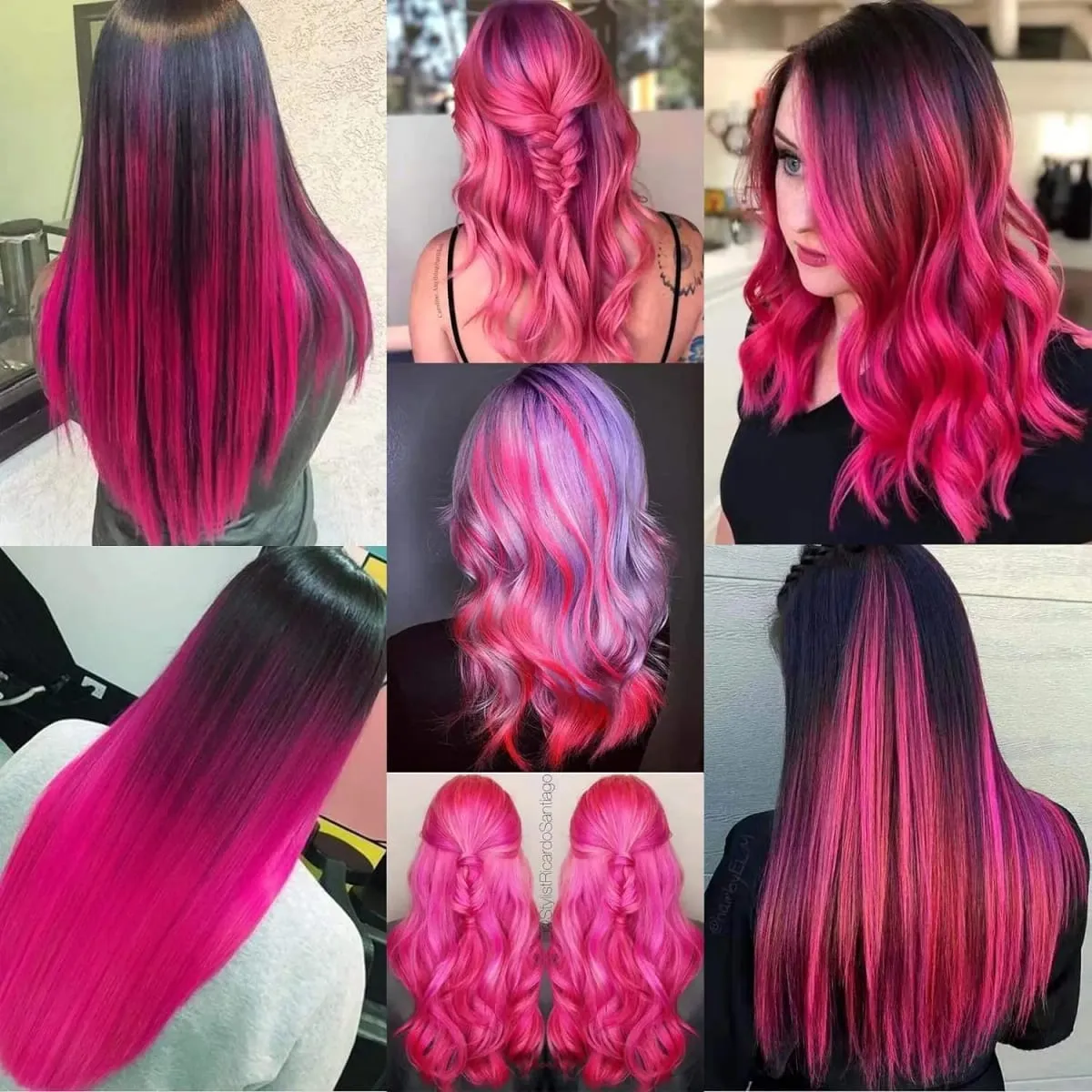 12 Pcs Colored Hair Extensions: Straight Hairpiece Multi-Color Party Highlights Clip-in Synthetic Hair Extensions for Women — image 7