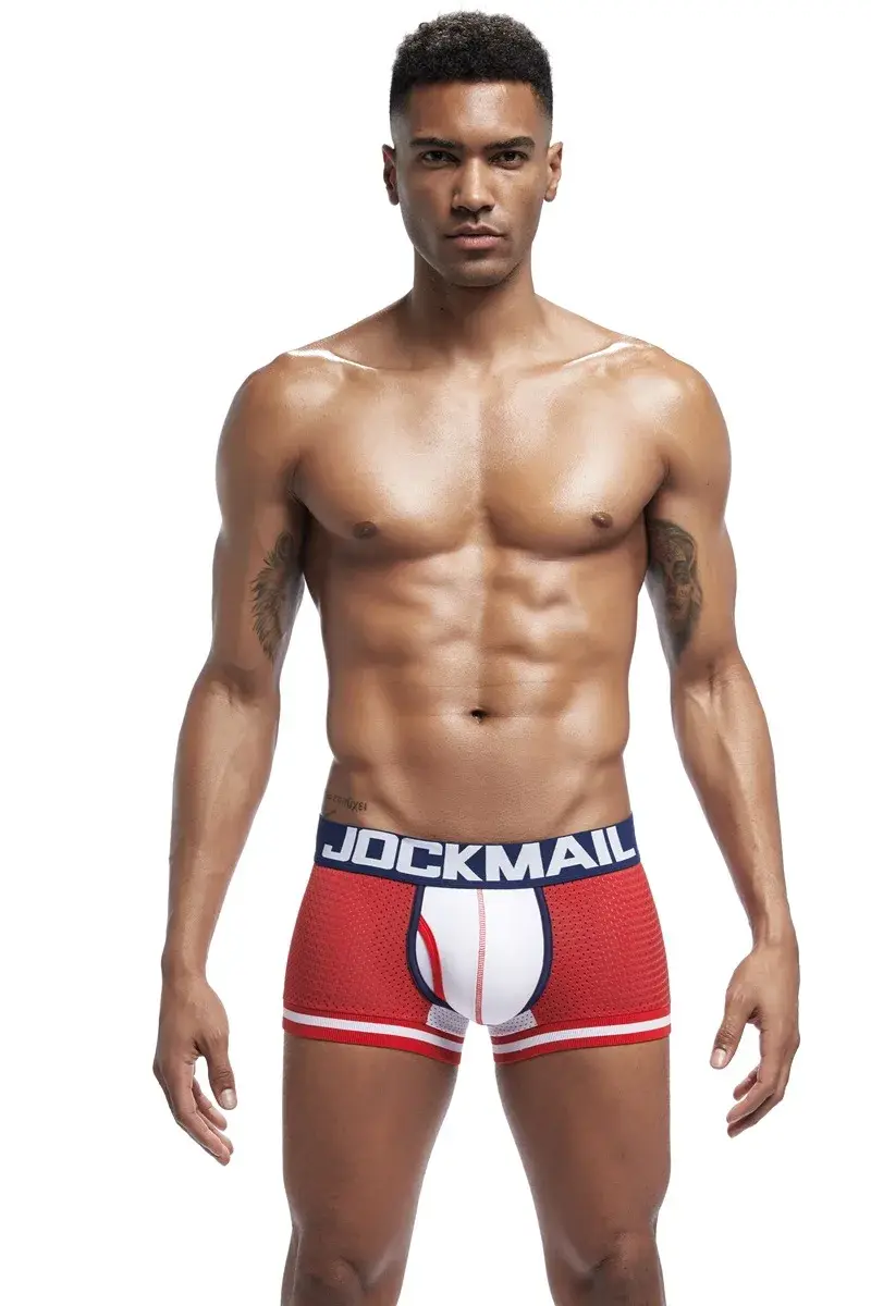Jockmail Boxer da uomo Intimo a rete Traspirante Comodo Morbido e confortevole Pantaloncini sportivi Uomo adulto Mutandine Abbigliamento Lingerie