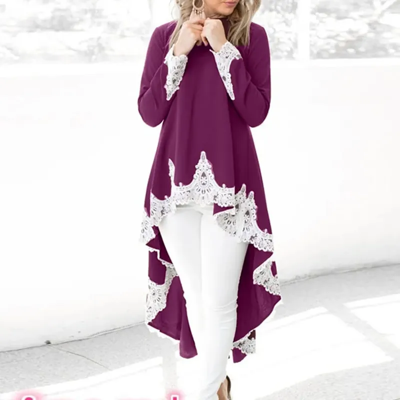 Spring Elegant Dresses For Women Long-sleeved O-neck Pullover Irregular Hem Solid Color Dresss Vestidos Robe Femme Soirée Verte — image 9