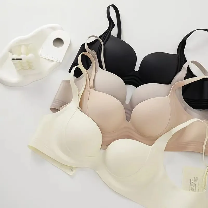 2025 Nahtloser Push-up-BH, kleine Brüste, raffend, vergrößernd, Anti-Durchhängen, dünnes Oberteil, dicke Unterseite, ohne Bügel, Dessous für Damen — image 3