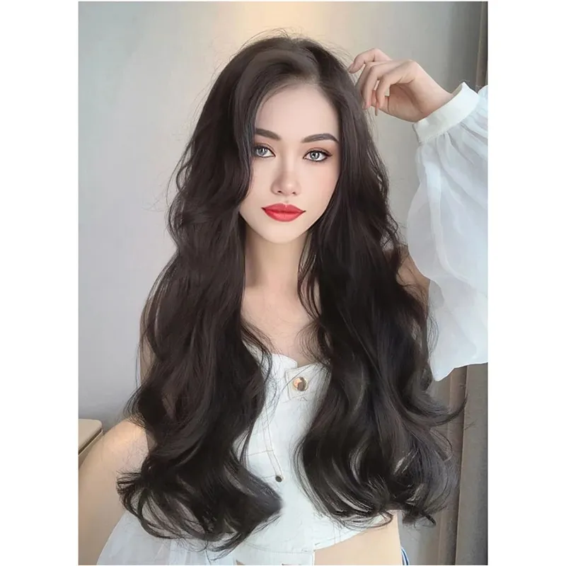 Part Synthetic Clip In Hair Extension Long Thick Curly Natural Blonde Flase Hair Hairpieces For Women Heat Resistant — image 6