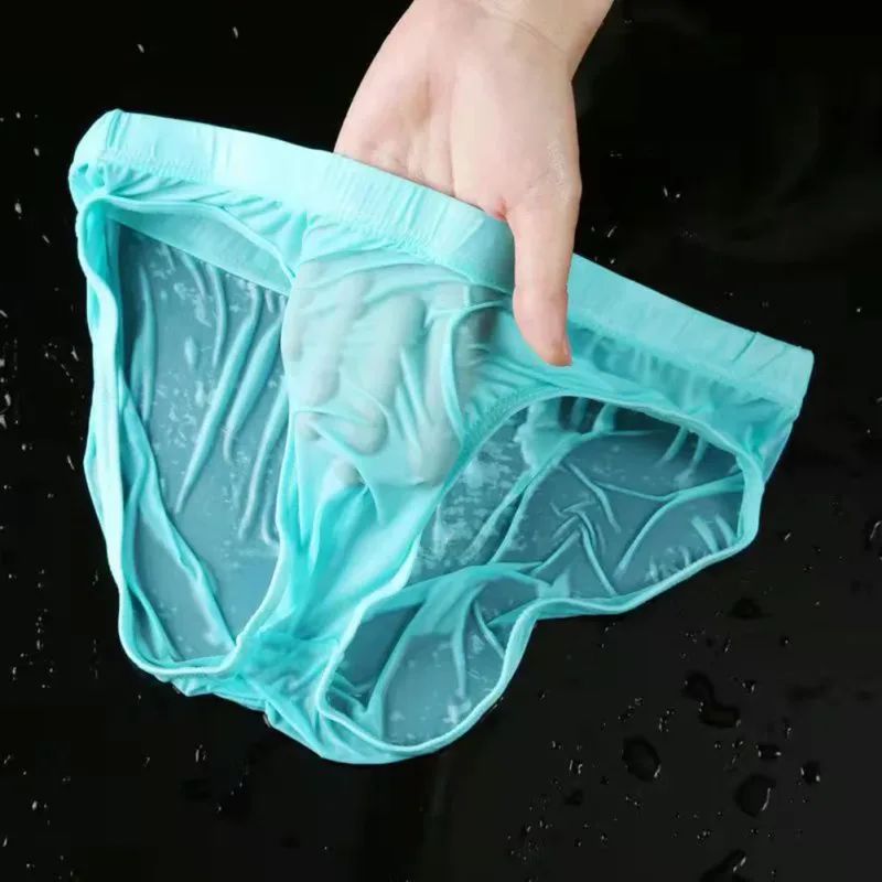 ผู้ชายเซ็กซี่ Sheer Ice Silk ชุดชั้นใน Quick-Dry U กระเป๋านูน Breathable ต่ำเอวกางเกงฤดูร้อน Cooling — image 15