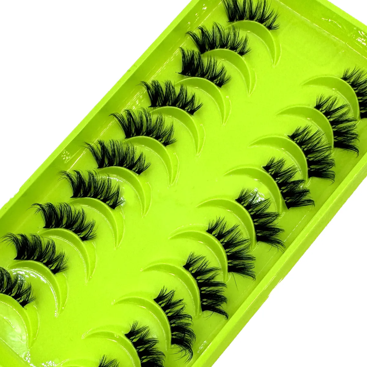 Černé řasy 10 polovičních řas Soft Natural Cat Eye Lashes Makeup Tool Prodlužovací nástroj Fluffy Faux Cils sezona návratu do školy — image 2