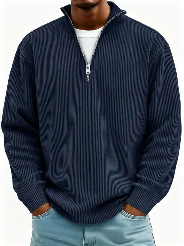 Men's Autumn Winter Stand-Collar Zip-Up Sweatshirt Loose Long Sleeve Casual Daily Outdoor Fashion Trendy Men's Outerwear — image 13
