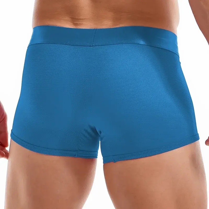 Sexy Underwear Mens Flat Corner Pants Ice Silk Breathable Youth Quadrangle Pants Guard Pants Mesh Quick Drying — image 25