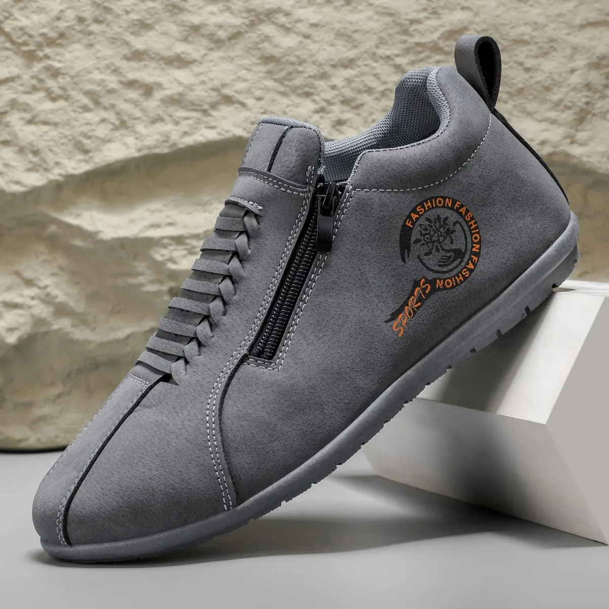 Low-Top Men's Versatile Comfortable Zippered Shoes for Outdoor Hiking and Casual Sports. — image 3