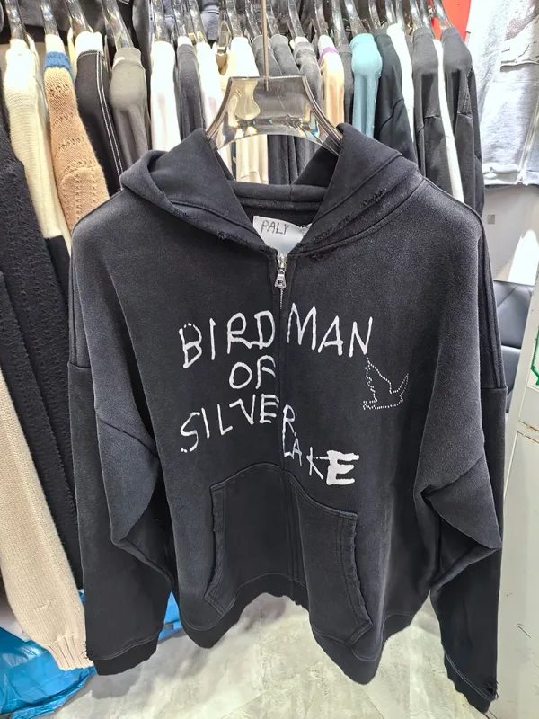 Nieuwe Oversize PALY Hoodies Heren Vrouw Gewassen Zwart Beschadigd Beste kwaliteit Casual Vintage Vest Zip Sweatshirts