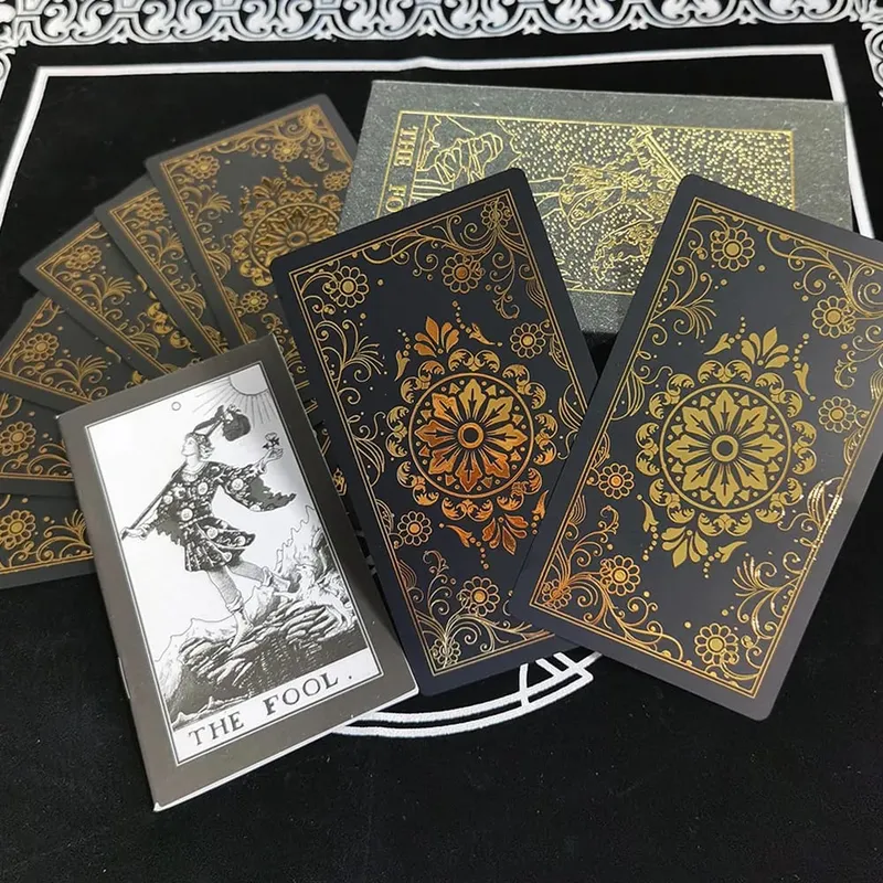 Pink Box Tarot Card Rider Gold Foil Exquisite Chess Card Game Divination Card Collection PVC Waterproof Board Cards Games — image 7