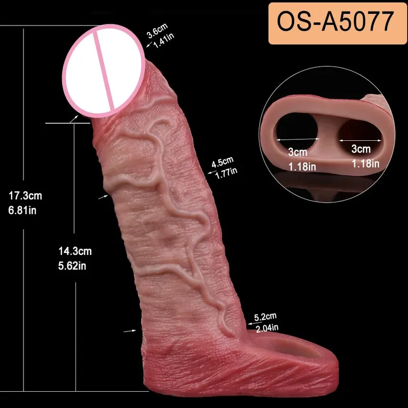 Close Head Realistische Penishülle Sexspielzeug für Männer Verzögerung der Ejakulation Dick Extender für Paare Sex Vergnügen Sexshop — image 18
