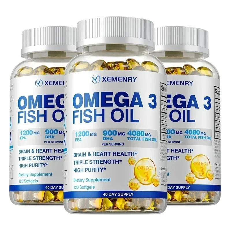 Omega 3 Fish Oil - Designed To Support Heart Brain Joints and Skin Rich in EPA DHA Vitamin E Non-GMO Food Supplement — image 9
